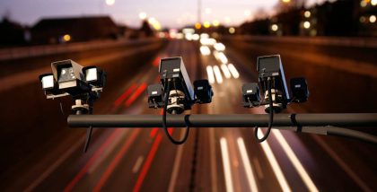A camera facing the road to capture cars violating traffic rules