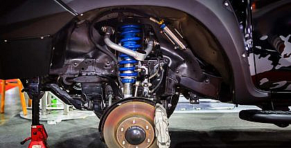 car disc brake and shock absorber in a car suspension system