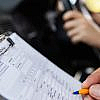 Student taking a driving class