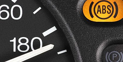 ABS Warning light in a car dashboard