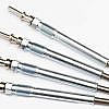 4 diesel engine glow plugs, on the white background