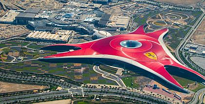 Aerial view of Ferrari World Park
