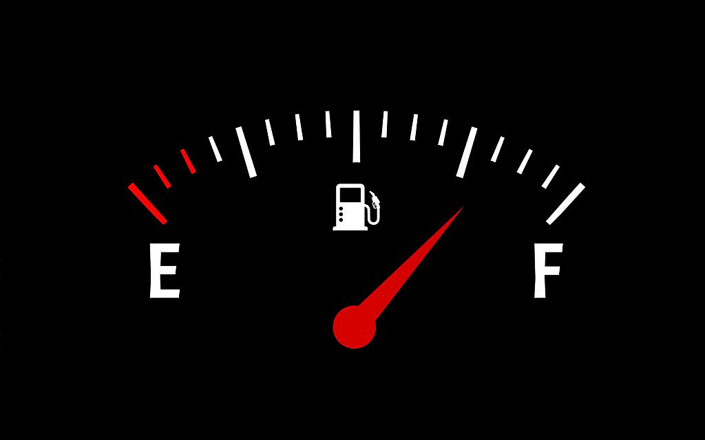 Meter showing petrol level