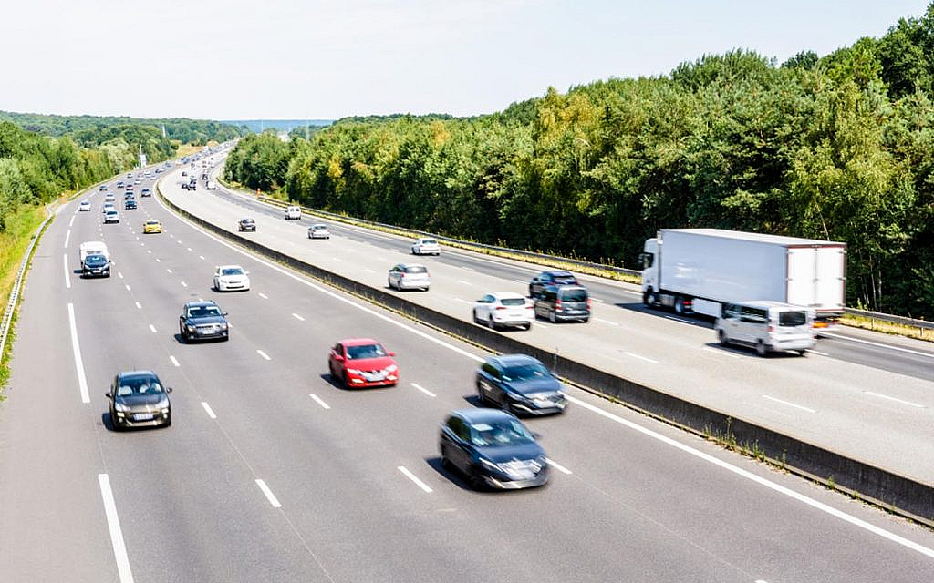 Cars on a highway