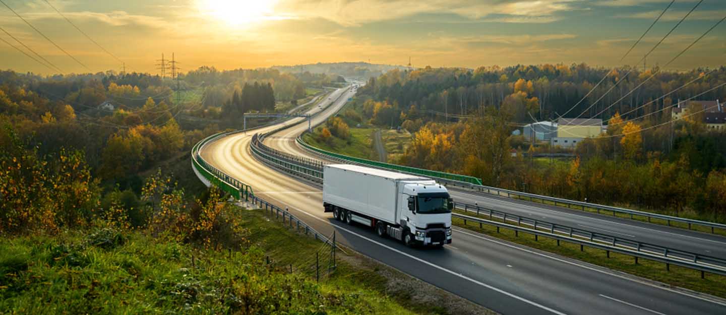 A heavy truck on the road