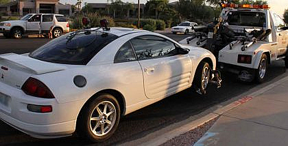 A car is impounded by authorities