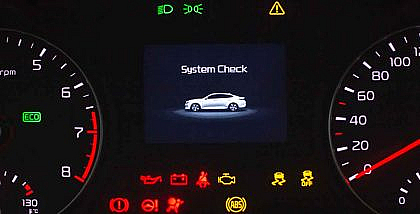 System check in cars show all working check lights