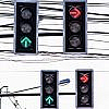 traffic signals on a busy route of Dubai