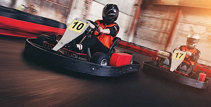 Go-kart on an indoor track