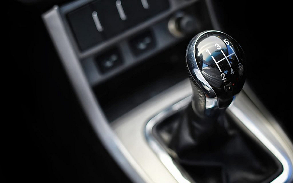 A manual transmission gear stick