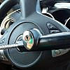 An anti-theft steering wheel lock clipped on steering for safety