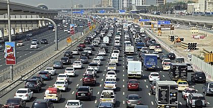 Several new, used and pre-owned cars commuting on Shaikh Zayed Road, Dubai