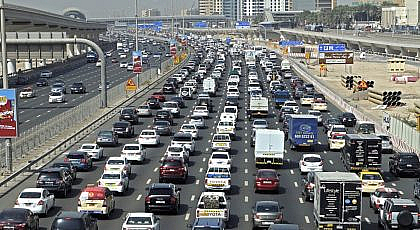 Several new, used and pre-owned cars commuting on Shaikh Zayed Road, Dubai