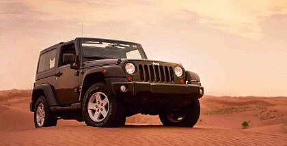 Jeep wrangler is common for off-roading adventure activities in Dubai