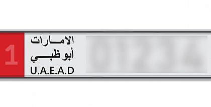 bscured Abu Dhabi car number plate
