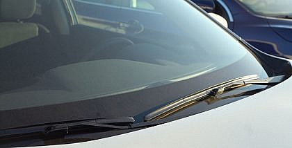 Car windshield closeup