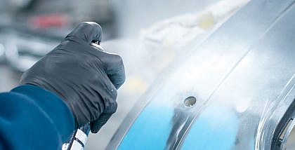 spray paint on a car