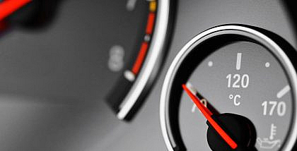 A coolant temperature gauge