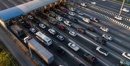Toll gate birds eye view