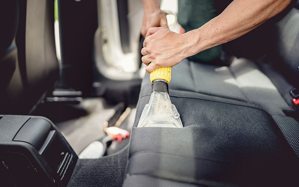 steam vacuuming for draining stains from seats