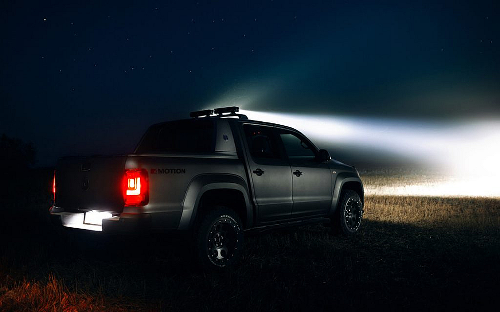 Volkswagen Amarok Aventura parked with led bar lamps on