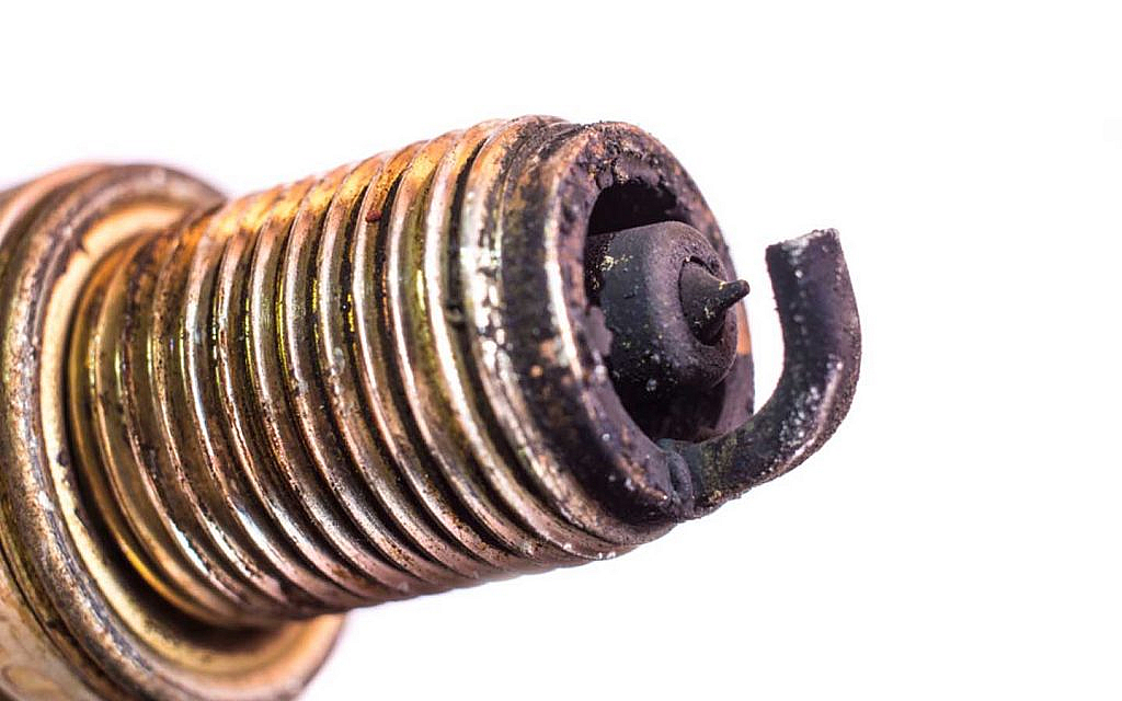 A spark plug with carbon