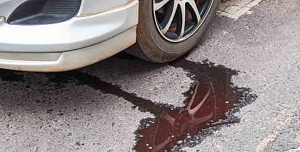 Fluid leakage from a car