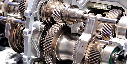 Cross-section of a car gearbox