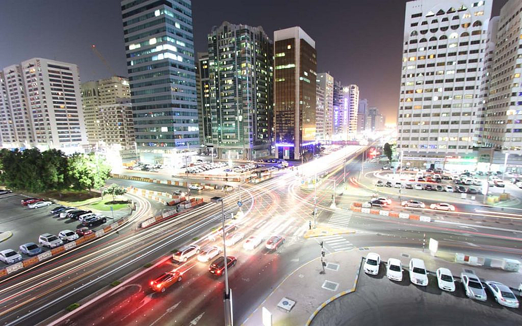 Traffic time-lapse of a busy junction in the city