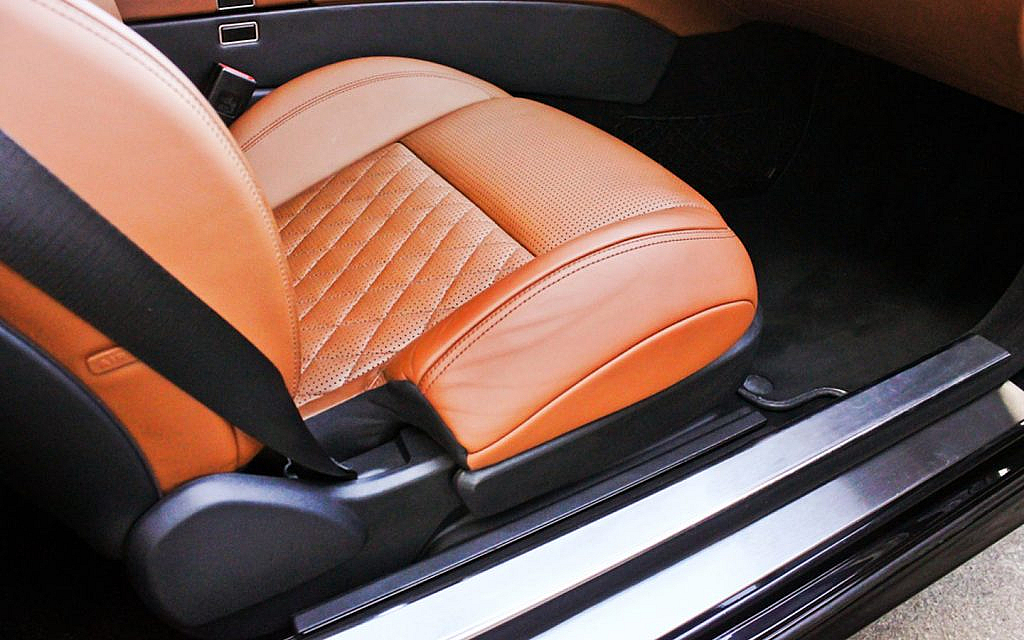 A leather car seat cover