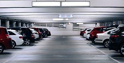Stored cars being inspected at one of the car storage in Dubai