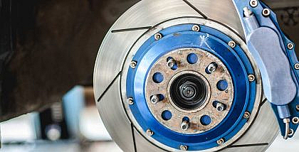 Front disc brake before replacement