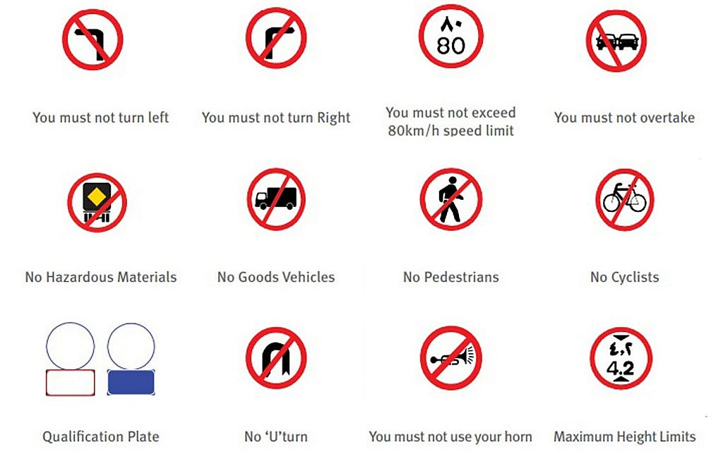 Prohibitory control signs in the UAE