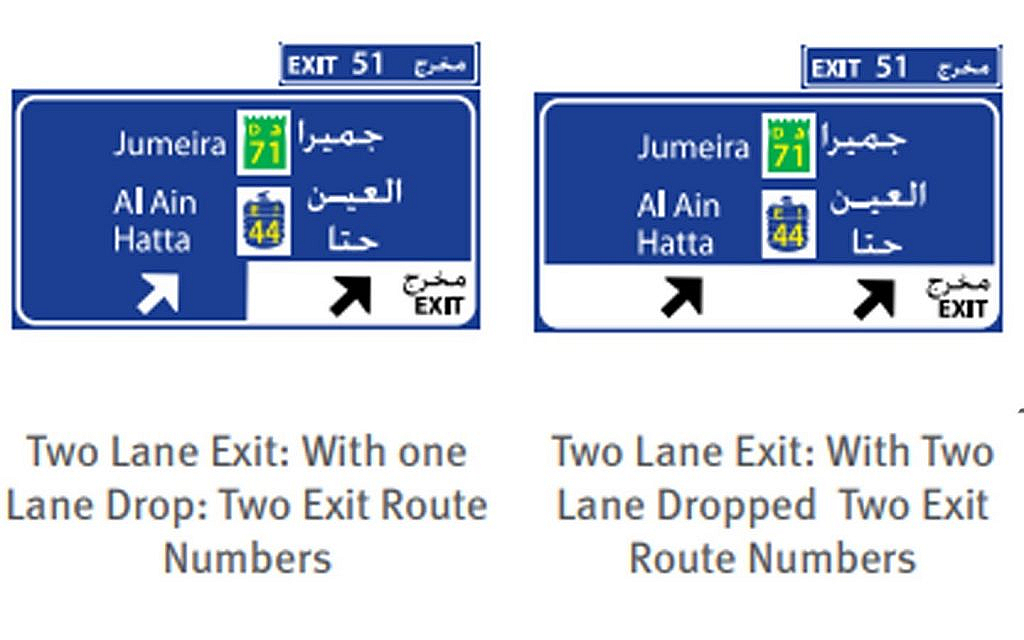 Exit lane signs