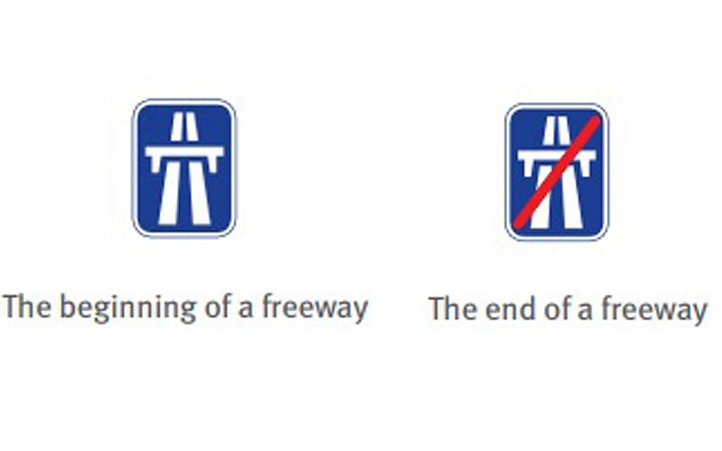 Freeway control signs