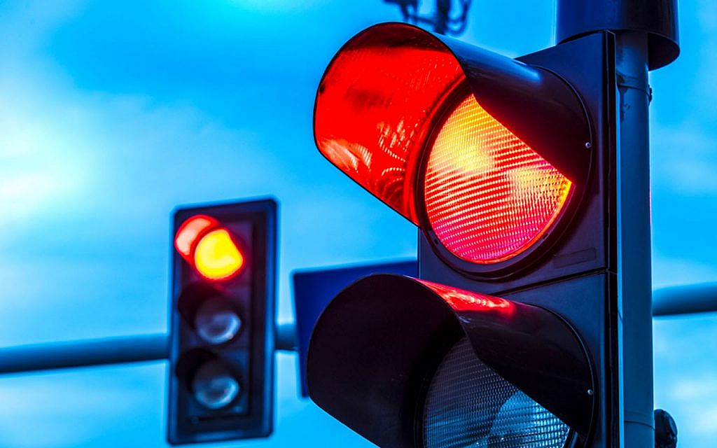 Red light at a traffic signal