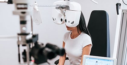 فتاة تفحص نظر