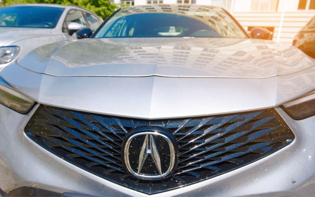 Acura logo on a car hood