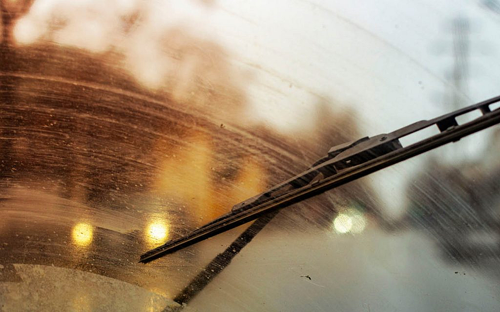  A dusty windshield window