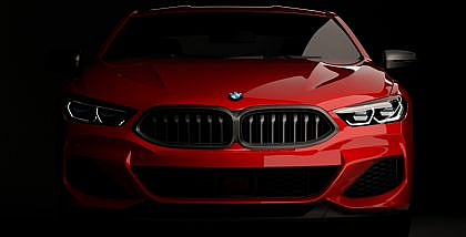 سيارة بي ام حمراء