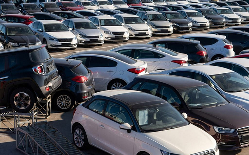 Car parked in an open area