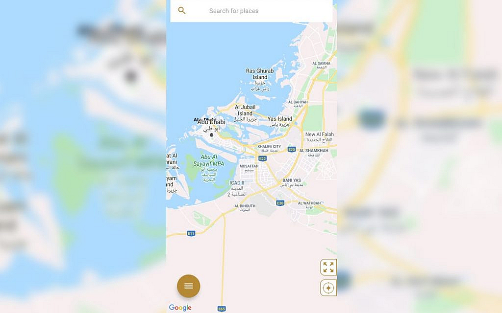 UAE map on seniar mobile app 
