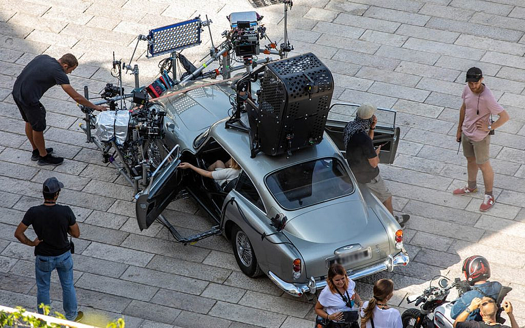 Aston Martin DB5 in Italy on the set of No Time to Die