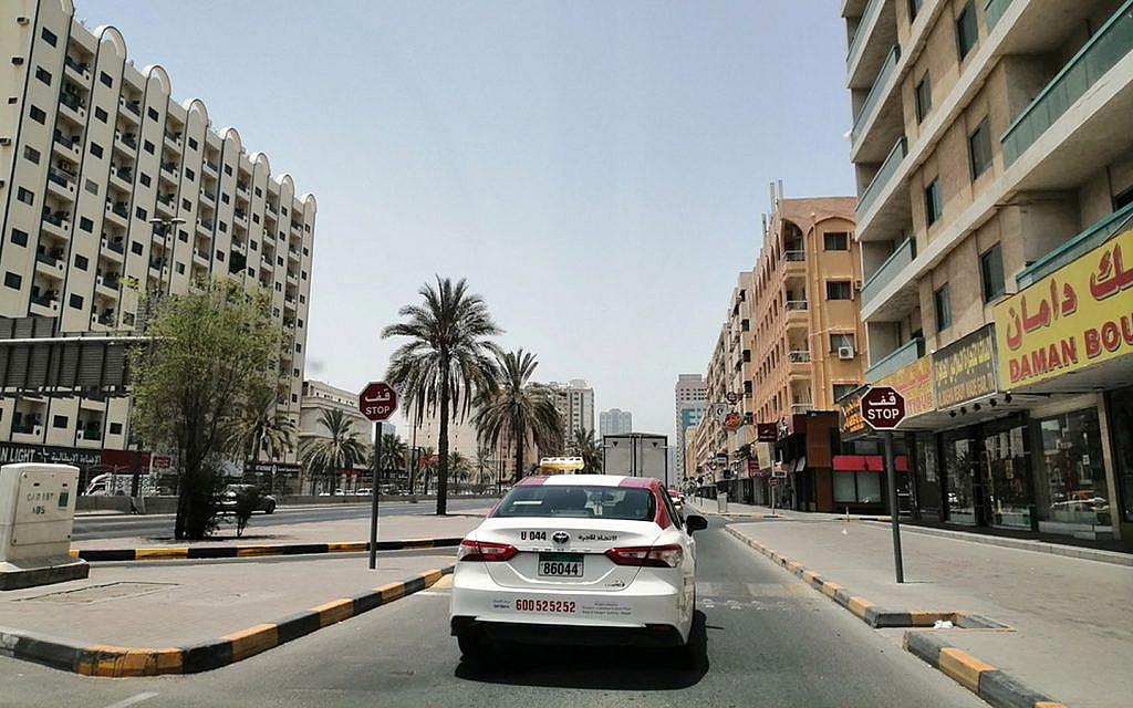 Taxi on a road in Sharjah