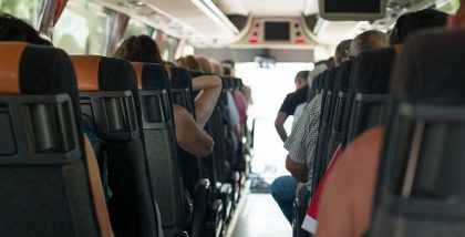 Bus travelling from Abu Dhabi to Dubai