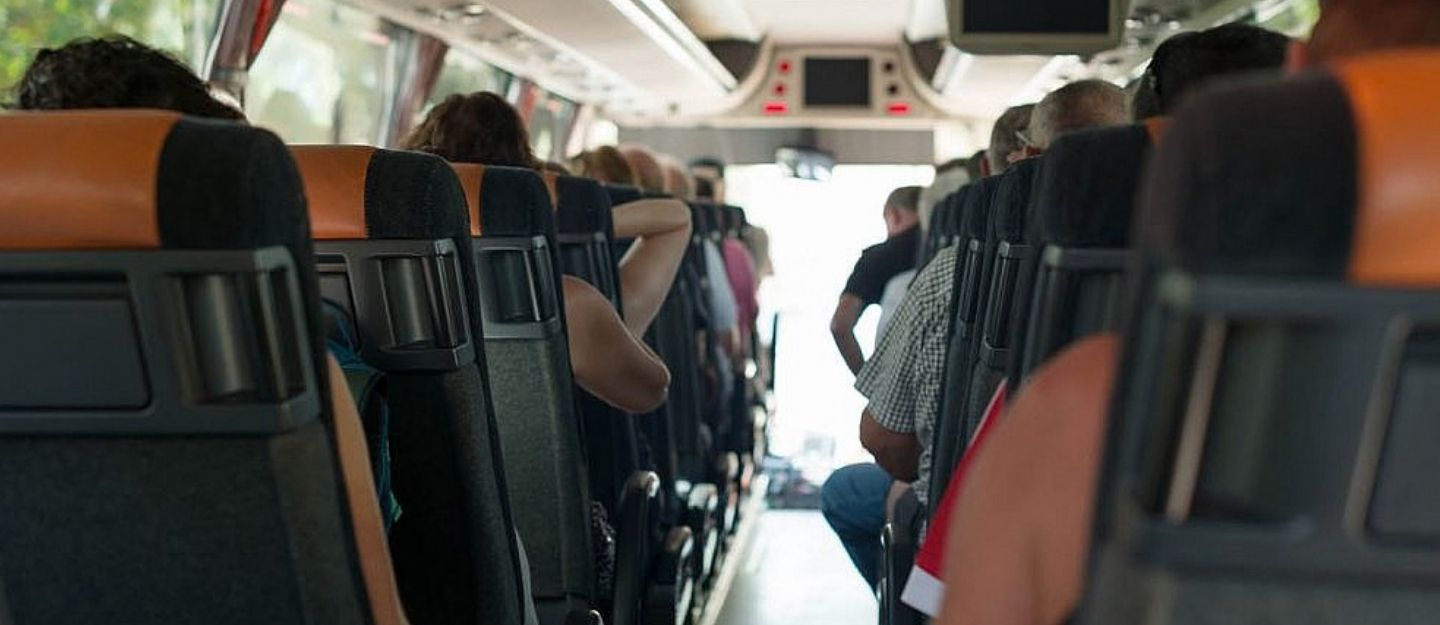 Bus travelling from Abu Dhabi to Dubai