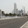 Abu Dhabi main road with skyscrapers in background