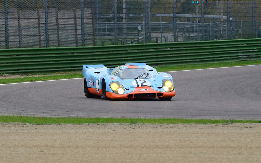 Rarest cars in the world. 1970 Porsche 917 rare sports car practicing for a race in Italy 