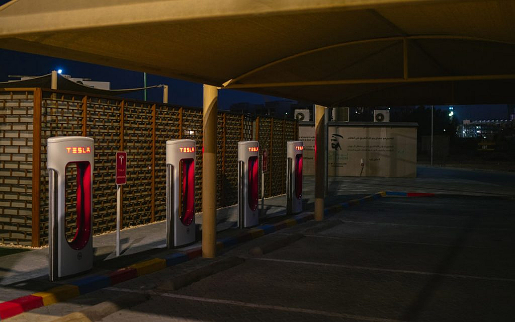 Tesla superchargers in Abu Dhabi