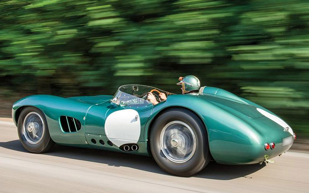 Aston Martin’s 1956 DBR1 on a race track  